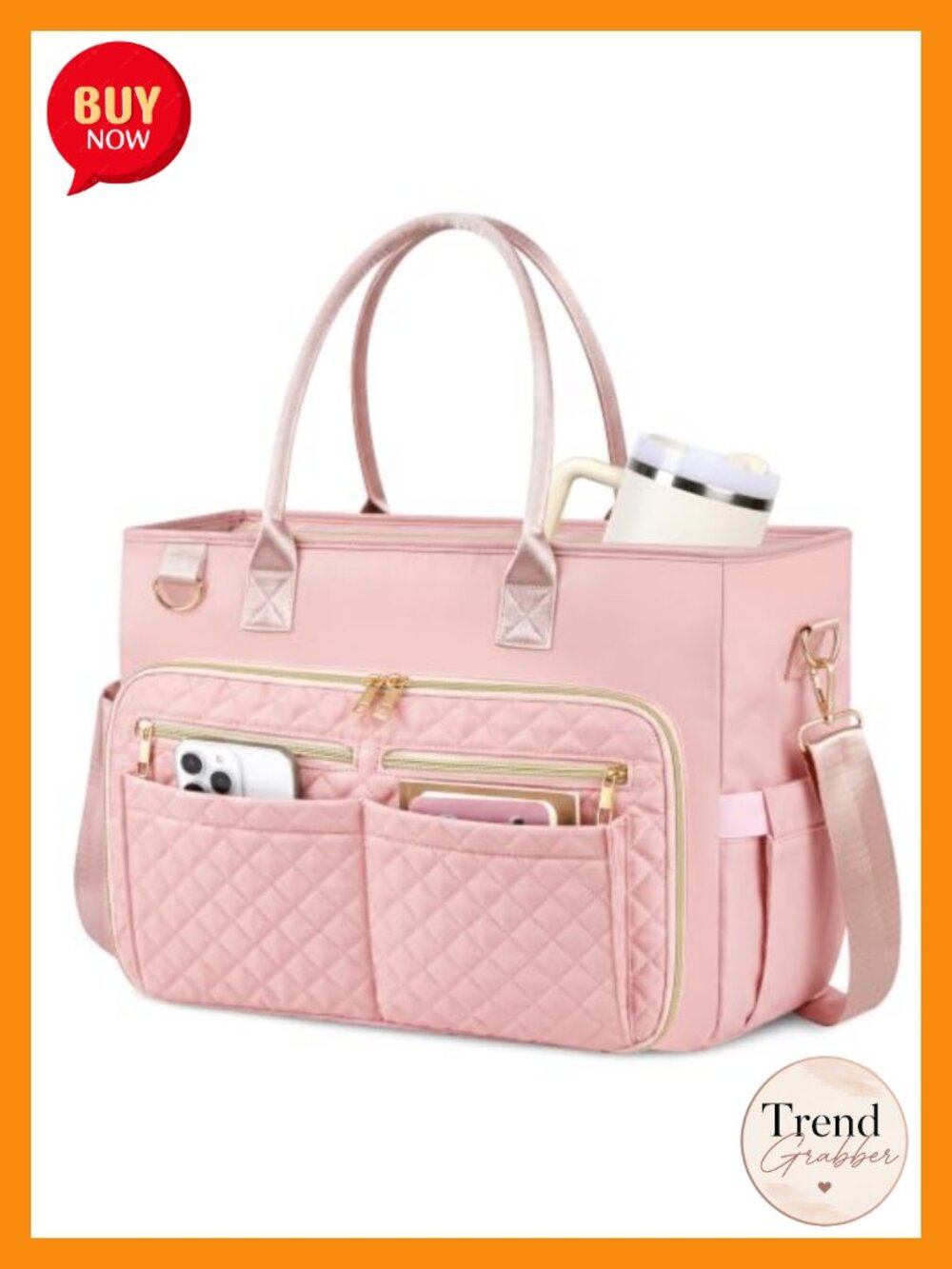 Large Waterproof Tote Bag for Women, Teacher Work Bag with Laptop Sleeve